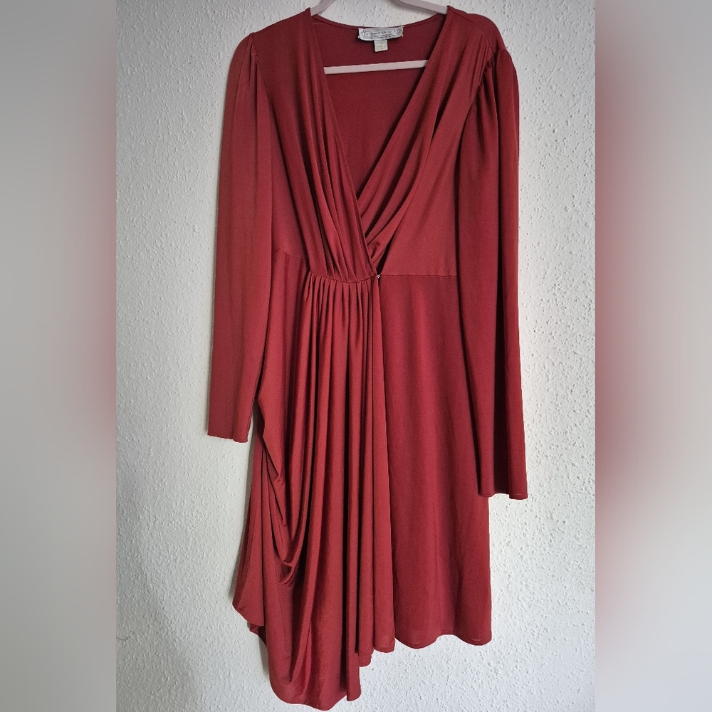 Chic Rust Long Sleeve Women's Dress